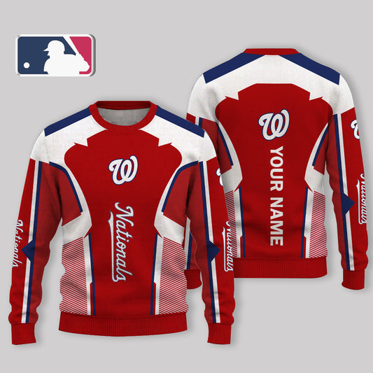 LIMITED EDITION - NEW CUSTOMIZED MLB28 WSN WASHINGTON NATIONALS UGLY SWEATER