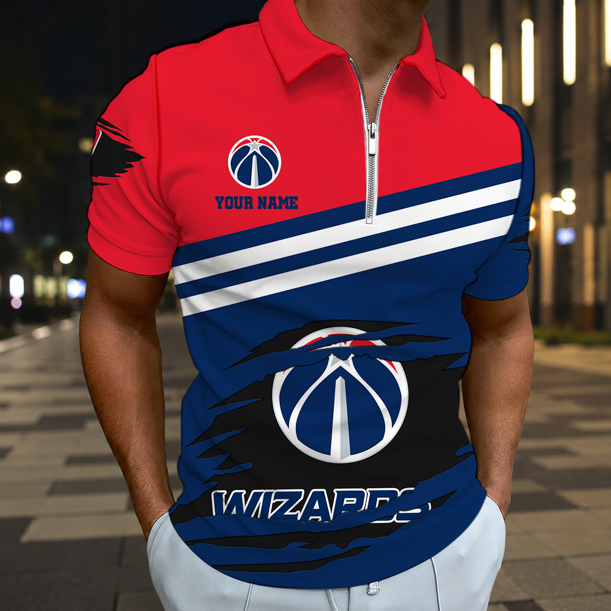 FINAL SALE - NEW CUSTOMIZED NBA28 WWI WASHINGTON WIZARDS T-SHIRT, POLO SHIRT, ZIP POLO SHIRT, SWEATSHIRT, HOODIE & ZIP HOODIE