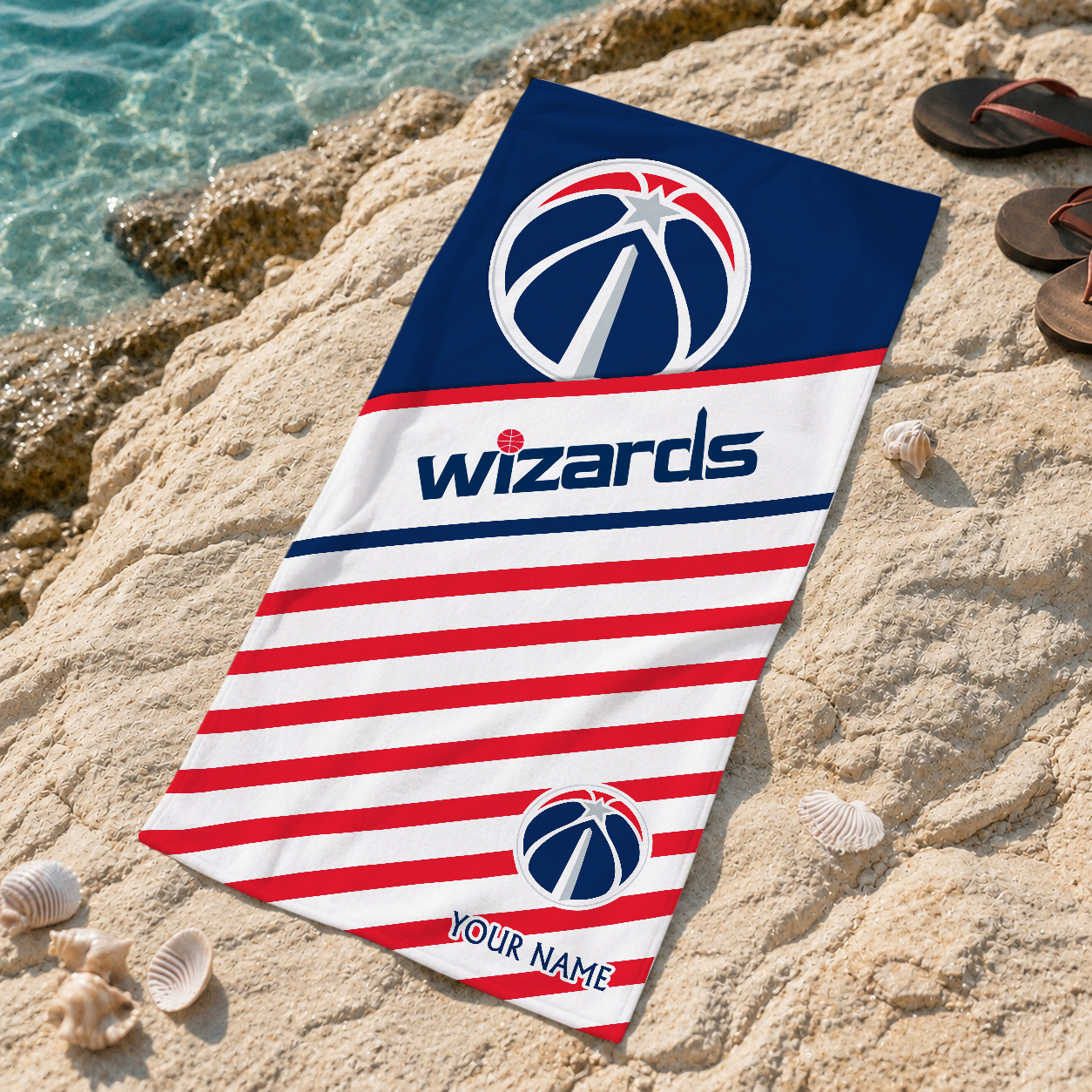 FINAL SALE - NEW CUSTOMIZED NBA28 WWI WASHINGTON WIZARDS BEACH TOWEL FOR FAN