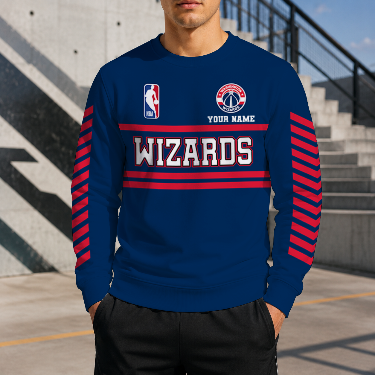 FINAL SALE - NEW CUSTOMIZED NBA28 WWI WASHINGTON WIZARDS UNISEX SWEATSHIRT