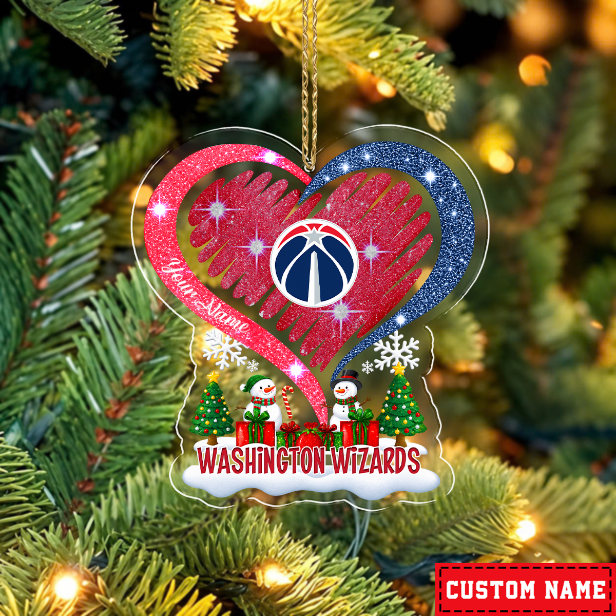 FLASH SALE - NEW CUSTOMIZED NBA28 WWI WASHINGTON WIZARDS CHRISTMAS ACRYLIC ORNAMENT