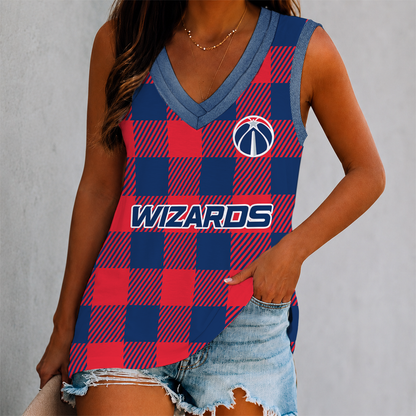 LIMITED EDITION - NEW CUSTOMIZED NBA28 WWI WASHINGTON WIZARDS WOMEN'S V-NECK TANK TOP