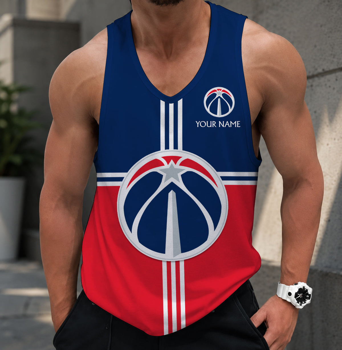 FINAL SALE - NEW CUSTOMIZED NBA28 WWI WASHINGTON WIZARDS MEN'S TANK TOP