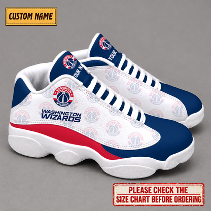 SPECIAL EDITION - NEW CUSTOMIZED NBA28 WWI WASHINGTON WIZARDS AIR JORDAN 13 LOW TOP SNEAKER