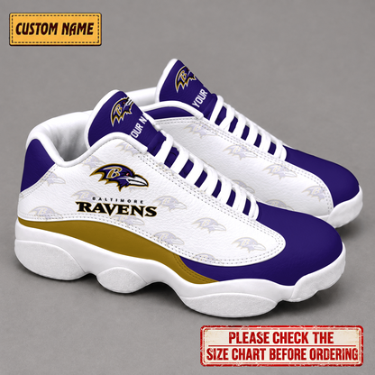 LIMITED EDITION - NEW CUSTOMIZED NFL28 BTR BALTIMORE RAVENS AIR JORDAN 13 LOW TOP SNEAKER