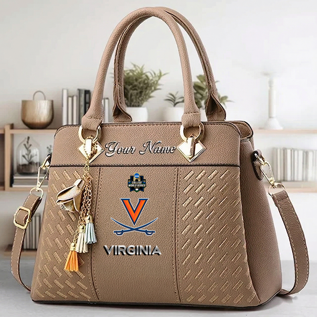 VIRAL EDITON - NEW CUSTOMIZED NCAA CWS28 VIC VI CAVALIERS ZIP HANDBAG MULTICOLOR