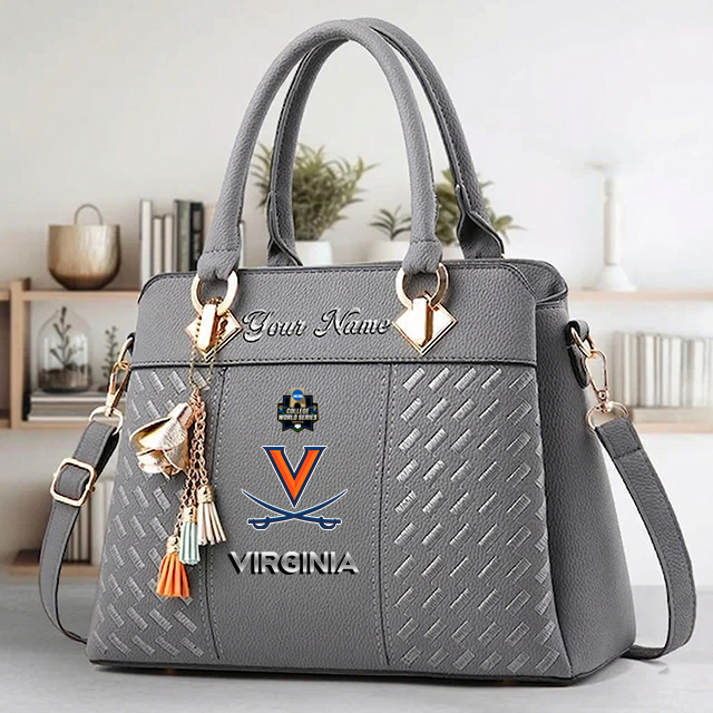 VIRAL EDITON - NEW CUSTOMIZED NCAA CWS28 VIC VI CAVALIERS ZIP HANDBAG MULTICOLOR