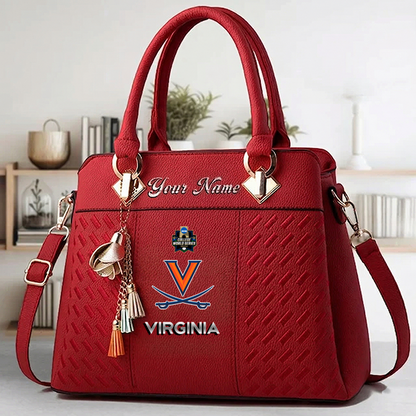VIRAL EDITON - NEW CUSTOMIZED NCAA CWS28 VIC VI CAVALIERS ZIP HANDBAG MULTICOLOR