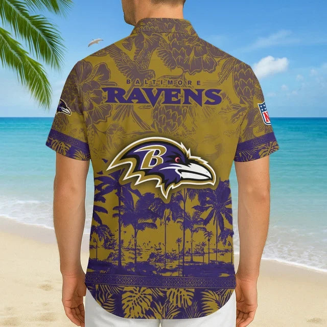 [SPECIAL OFFER] NEW CUSTOMIZED NFL28 BTR BALTIMORE RAVENS UNISEX HAWAIIAN SHIRT