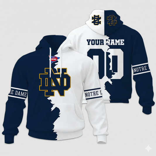 LIMITED EDITION - NEW CUSTOMIZED NCAA FBS28 NFI ND FIGHTING IRISH UNISEX HOODIE & ZIP HOODIE