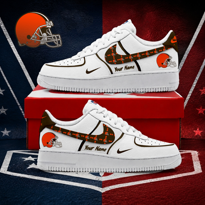 LIMITED EDITION - NEW CUSTOMIZED NFL29 CLB CLEVELAND BROWNS AF1 SHOES