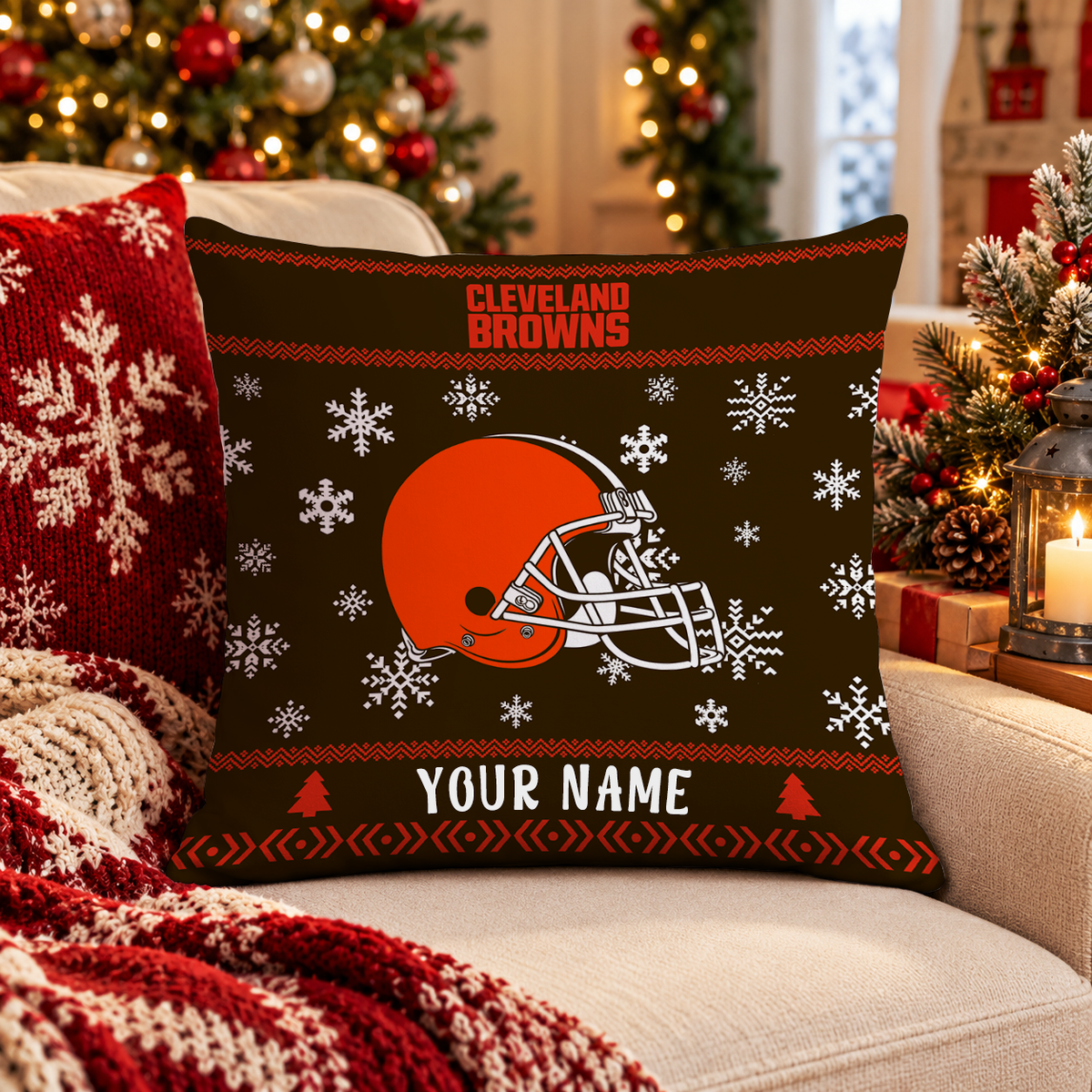 FINAL SALE - NEW PERSONALIZED NFL29 CLB CLEVELAND BROWNS PILLOW CASE