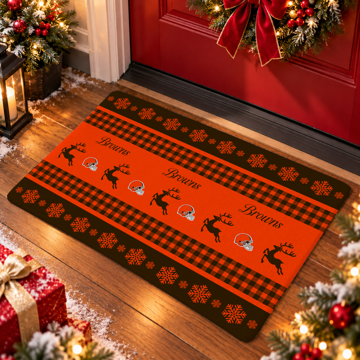 ELITE EDITION - NEW CUSTOMIZED NFL29 CLB CLEVELAND BROWNS WATER-ABSORBENT FLOOR MAT
