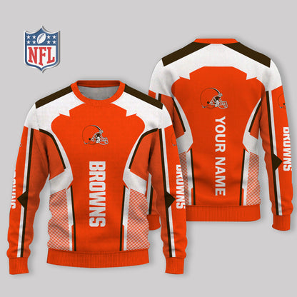 LIMITED EDITION - NEW CUSTOMIZED NFL29 CLB CLEVELAND BROWNS UGLY SWEATER