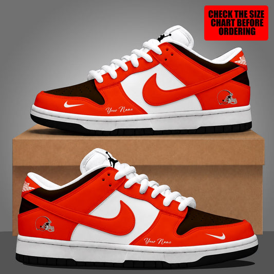 [SPECIAL OFFER] NEW CUSTOMIZED NFL29 CLB CLEVELAND BROWNS DUNK LOW SHOES
