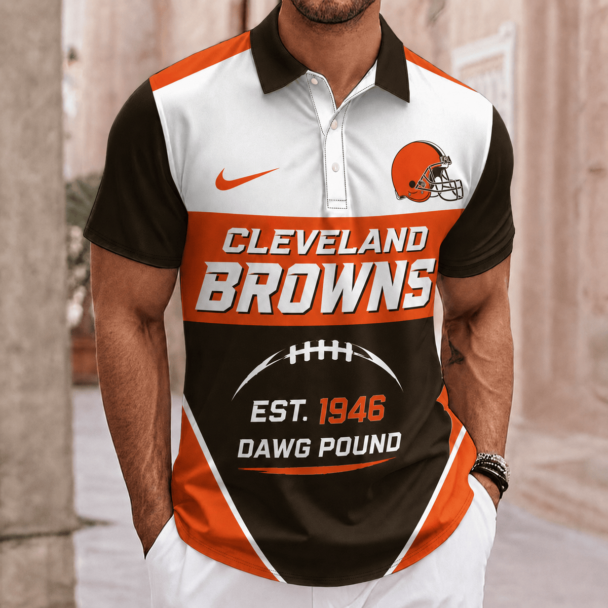 ELITE EDITION - NEW CUSTOMIZED NFL29 CLB CLEVELAND BROWNS POLO SHIRT, ZIP POLO SHIRT & T-SHIRTS