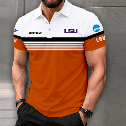 LIMITED EDITION - NEW CUSTOMIZED NCAA FBS29 LST LSU TIGERS POLO SHIRT