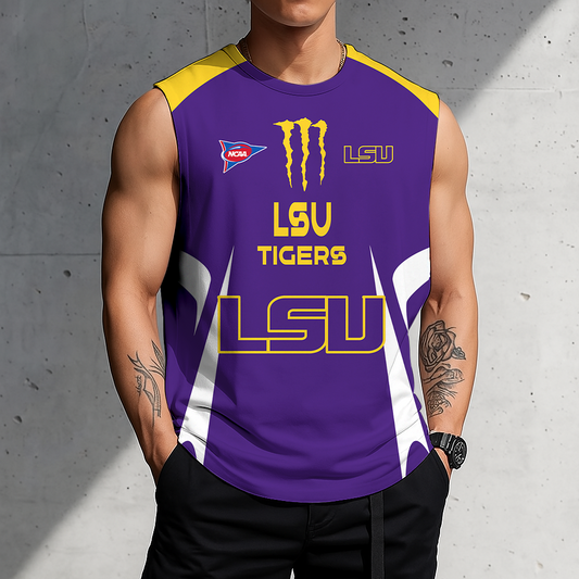 ACTIVE OFFER - NEW CUSTOMIZED | NCAA FBS29 LST LSU TIGERS MEN'S GYM SHIRT