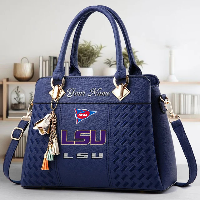 LIMITED EDITION - NEW CUSTOMIZED NCAA FBS29 LST LSU TIGERS ZIP HANDBAG MULTICOLOR