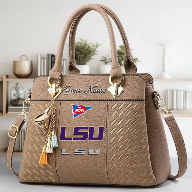 LIMITED EDITION - NEW CUSTOMIZED NCAA FBS29 LST LSU TIGERS ZIP HANDBAG MULTICOLOR