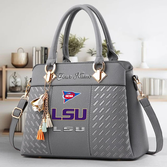 LIMITED EDITION - NEW CUSTOMIZED NCAA FBS29 LST LSU TIGERS ZIP HANDBAG MULTICOLOR