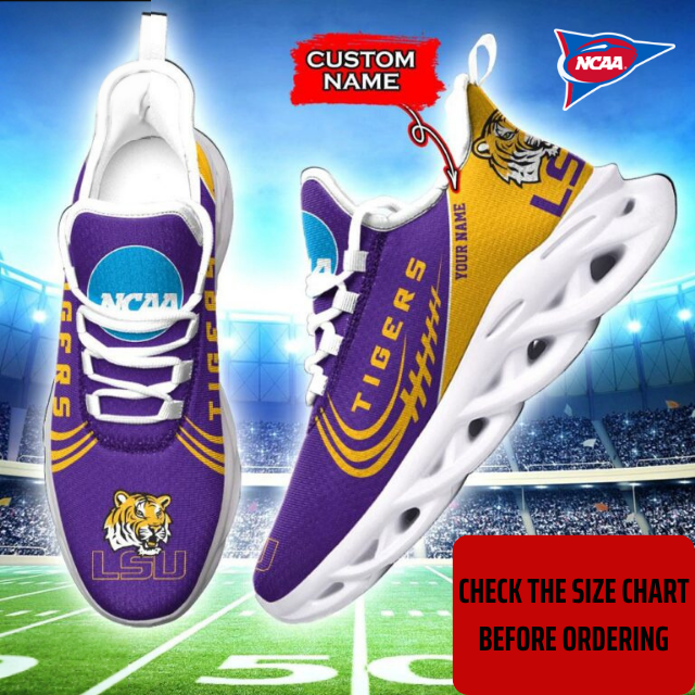 FLASH SALE - NEW CUSTOMIZED NCAA FBS29 LST LSU TIGERS CLUNKY SNEAKERS