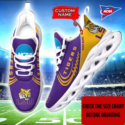 FLASH SALE - NEW CUSTOMIZED NCAA FBS29 LST LSU TIGERS CLUNKY SNEAKERS