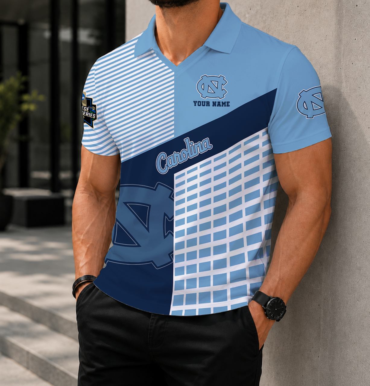 LIMITED EDITION - NEW CUSTOMIZED NCAA CWS29 NTH NORTH CAROLINA TAR HEELS POLO SHIRT