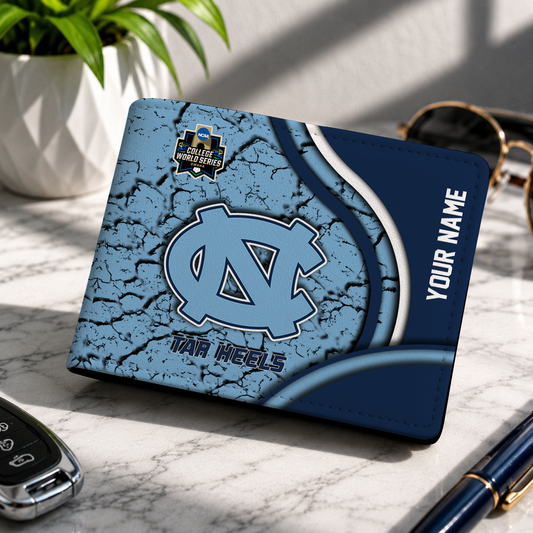 VIRAL EDITION - NEW CUSTOMIZED NCAA CWS29 NTH NORTH CAROLINA TAR HEELS LEATHER WALLET