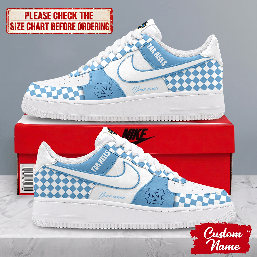 SPECIAL EDITION - NEW CUSTOMIZED NCAA CWS29 NTH NORTH CAROLINA TAR HEELS AF1 SHOES