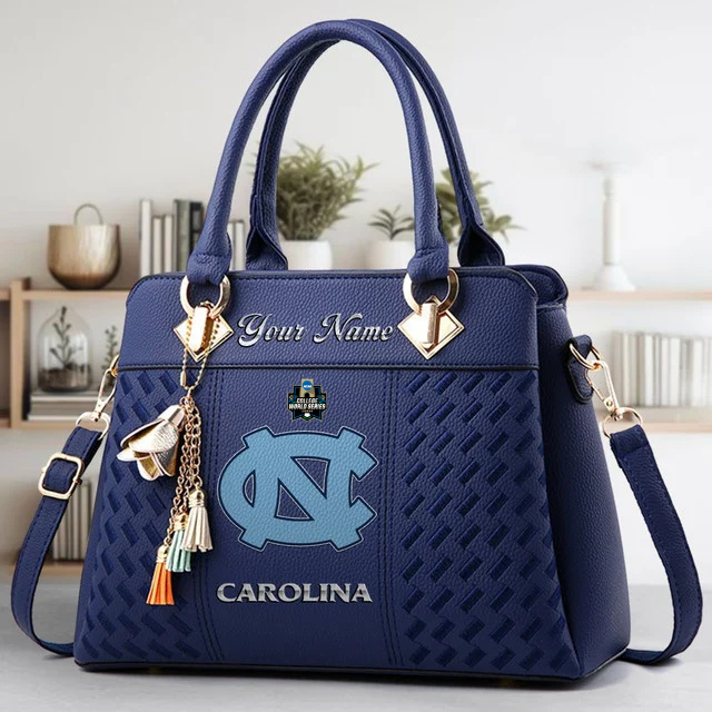 VIRAL EDITON - NEW CUSTOMIZED NCAA CWS29 NTH NC TAR HEELS ZIP HANDBAG MULTICOLOR