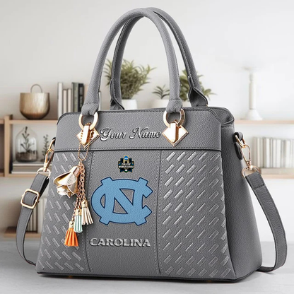 VIRAL EDITON - NEW CUSTOMIZED NCAA CWS29 NTH NC TAR HEELS ZIP HANDBAG MULTICOLOR