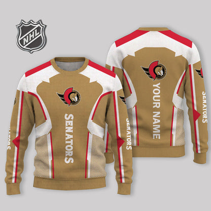 LIMITED EDITION - NEW CUSTOMIZED NHL29 OSN OTTAWA SENATORS UGLY SWEATER