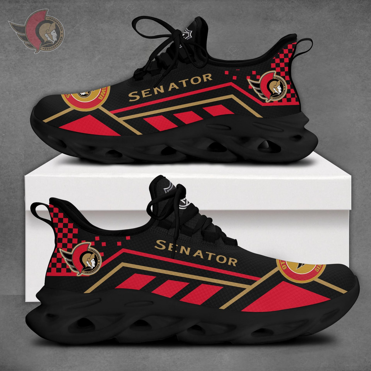 LIMITED EDITION - NEW CUSTOMIZED NHL29 OSN OTTAWA SENATORS CLUNKY SNEAKERS