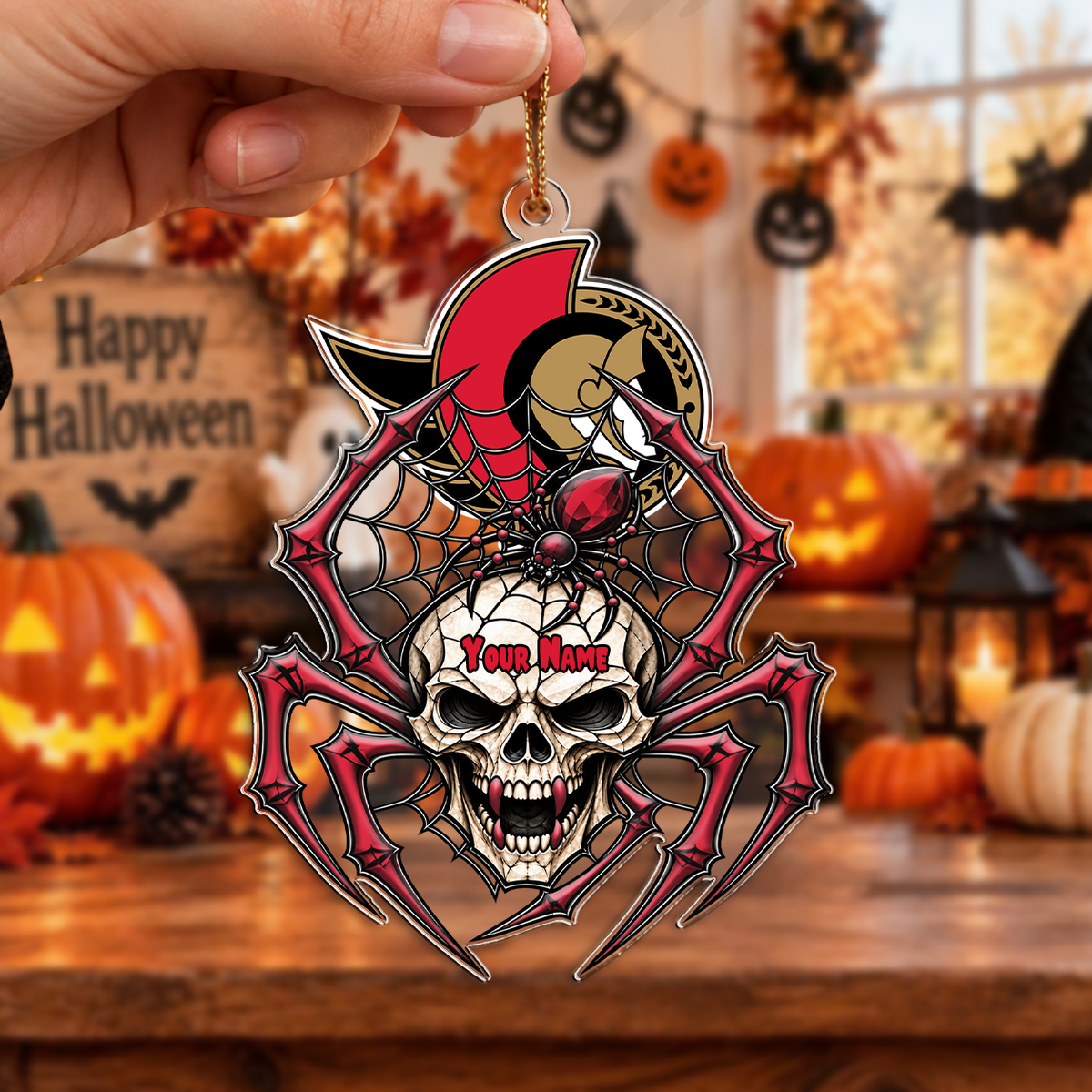 FINAL SALE - NEW CUSTOMIZED NHL29 OSN OTTAWA SENATORS HALLOWEEN ACRYLIC ORNAMENT