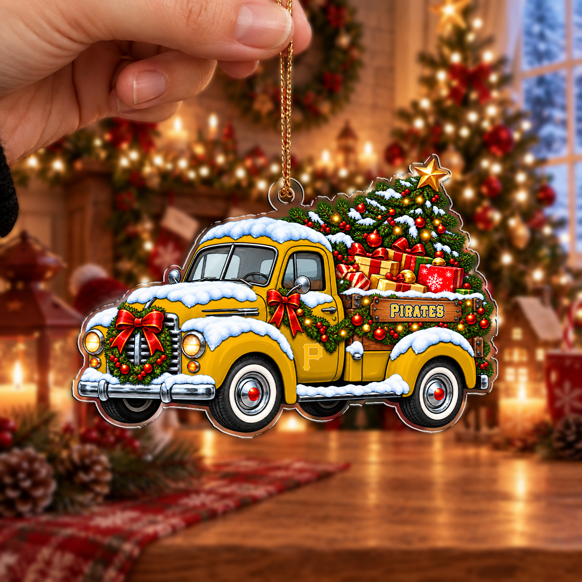 FINAL SALE - NEW CUSTOMIZED MLB29 PHP PITTSBURGH PIRATES CHRISTMAS ACRYLIC ORNAMENT