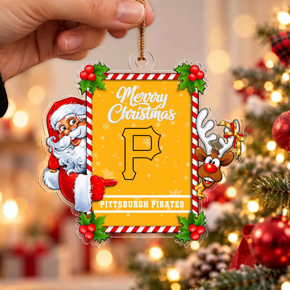 VIRAL EDITION - NEW CUSTOMIZED MLB29 PHP PITTSBURGH PIRATES CHRISTMAS ACRYLIC ORNAMENT
