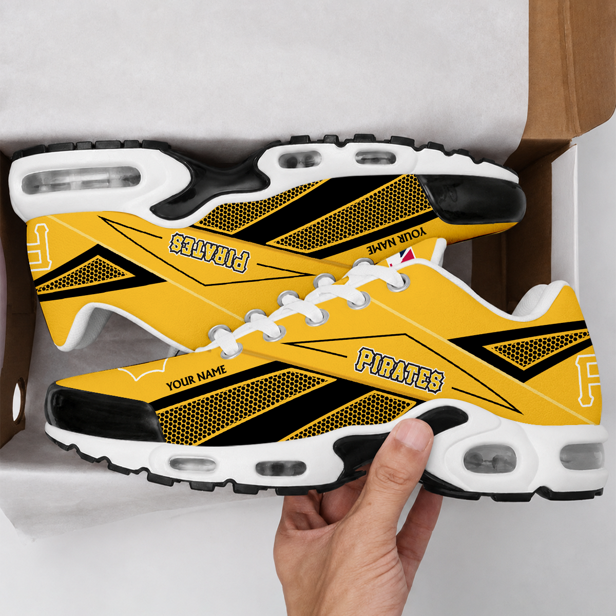 VIRAL EDITION - NEW CUSTOMIZED MLB29 PHP PITTSBURGH PIRATES AIR MAX PLUS SNEAKERS