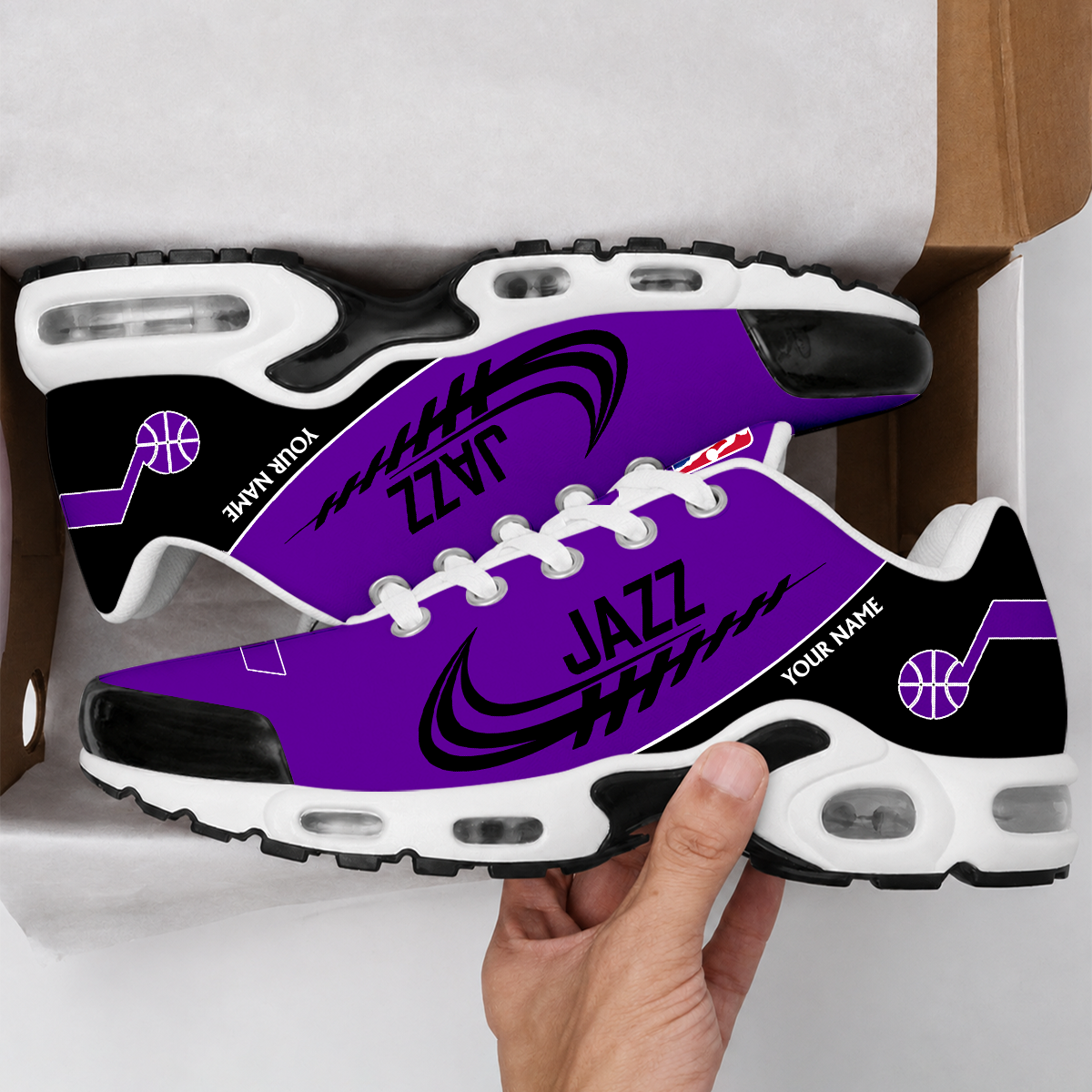 LIMITED EDITION - NEW CUSTOMIZED NBA29 UJZ UTAH JAZZ AIR MAX PLUS SNEAKERS