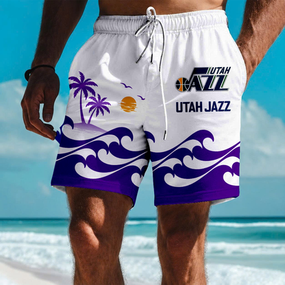 FINAL SALE - NEW CUSTOMIZED NBA29 UJZ UTAH JAZZ SHORT PANTS