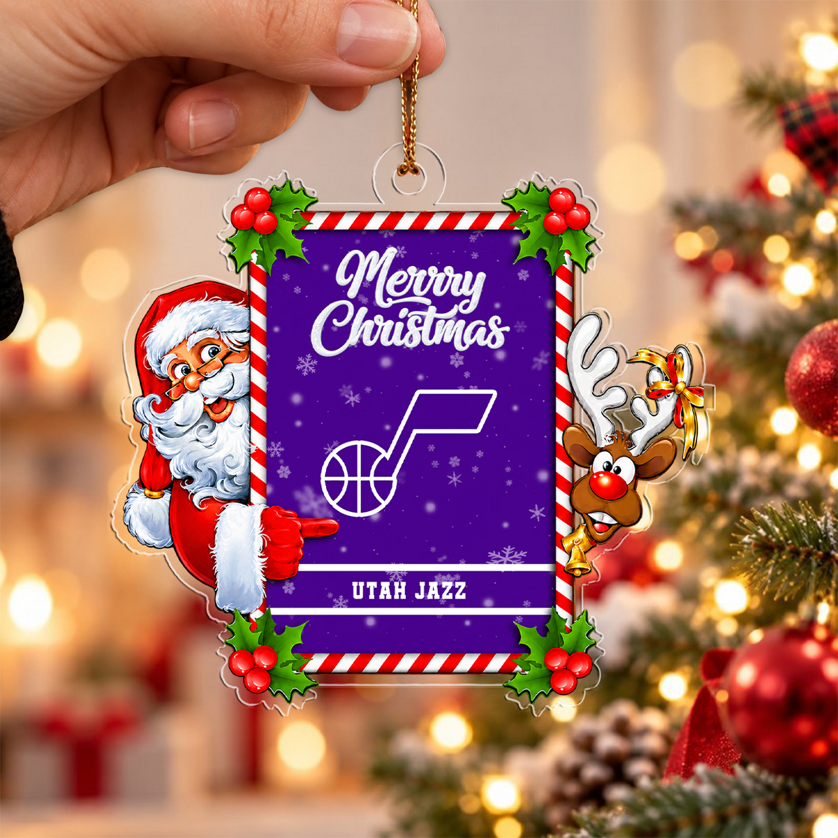 VIRAL EDITION - NEW CUSTOMIZED NBA29 UJZ UTAH JAZZ CHRISTMAS ACRYLIC ORNAMENT