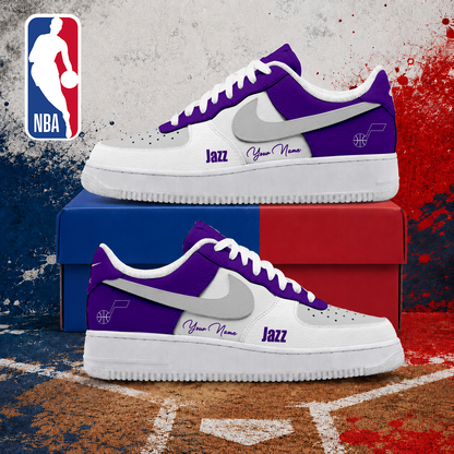 FINAL SALE - NEW CUSTOMIZED NBA29 UJZ UTAH JAZZ AF1 SNEAKERS