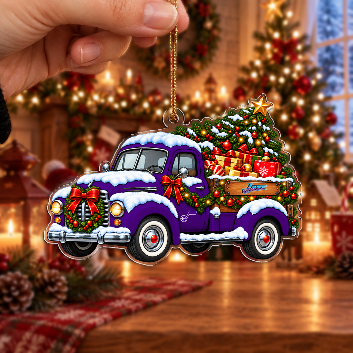 FLASH SALE - NEW CUSTOMIZED NBA29 UJZ UTAH JAZZ CHRISTMAS ACRYLIC ORNAMENT
