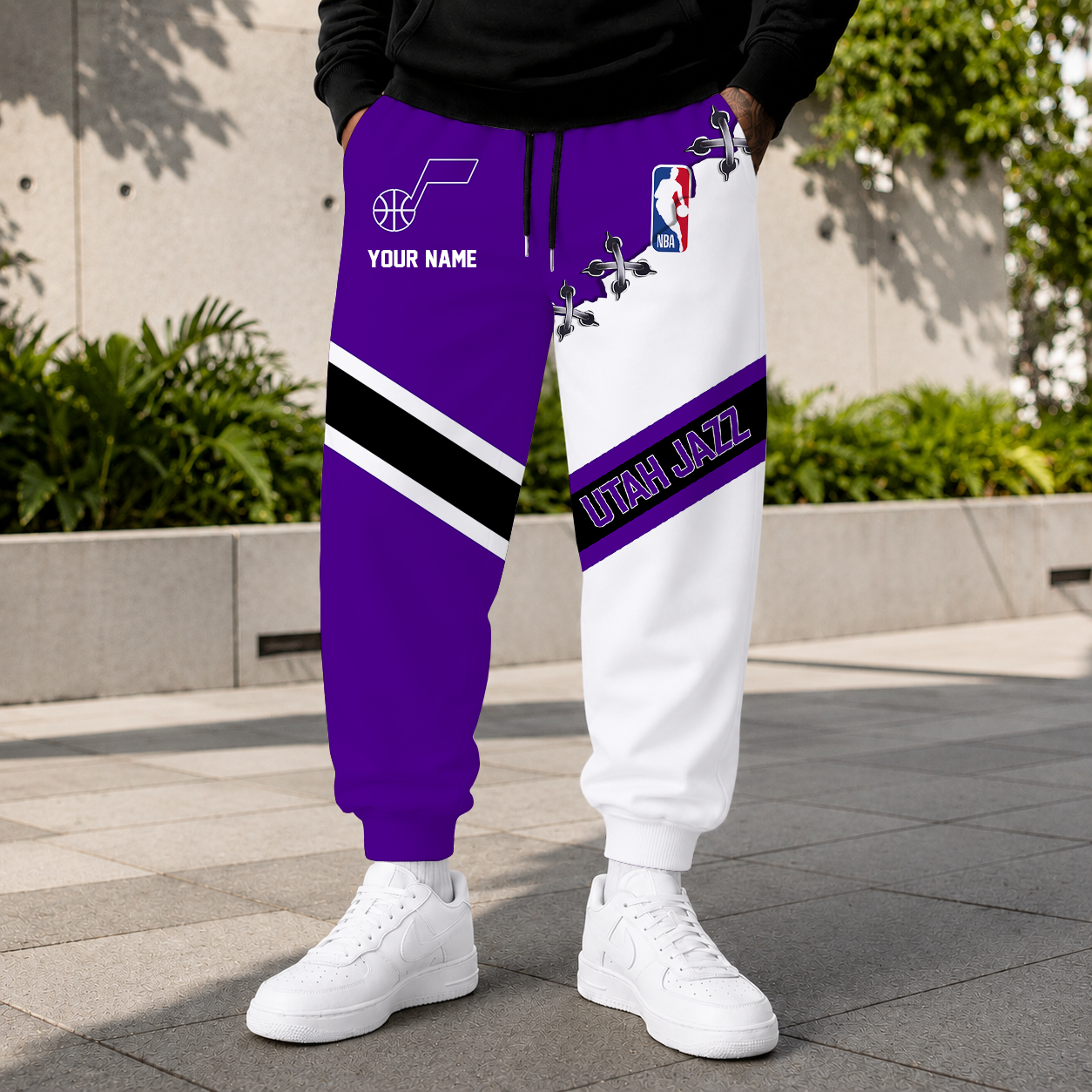 FINAL SALE - NEW CUSTOMIZED NBA29 UJZ UTAH JAZZ SWEATPANTS