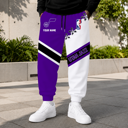 FINAL SALE - NEW CUSTOMIZED NBA29 UJZ UTAH JAZZ SWEATPANTS
