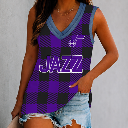 LIMITED EDITION - NEW CUSTOMIZED NBA29 UJZ UTAH JAZZ WOMEN'S V-NECK TANK TOP
