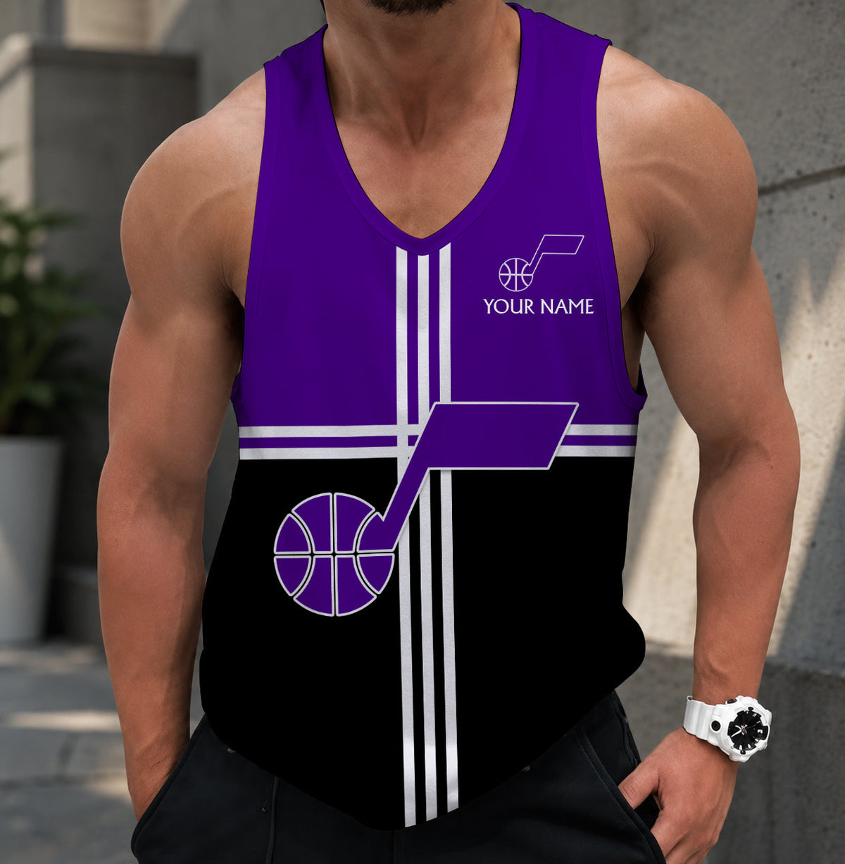 FINAL SALE - NEW CUSTOMIZED NBA29 UJZ UTAH JAZZ MEN'S TANK TOP