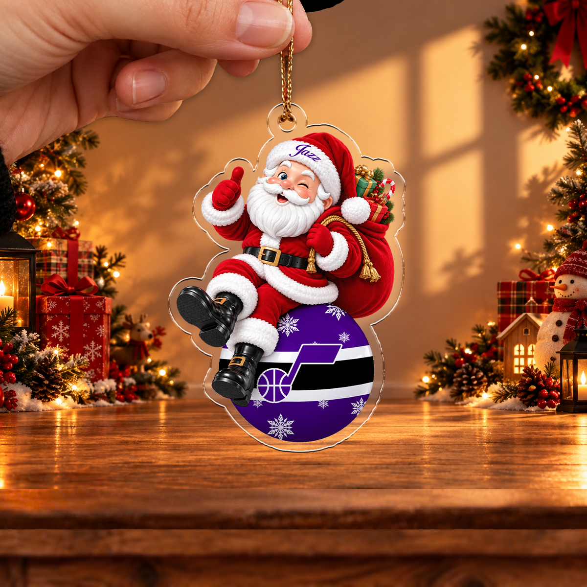 VIRAL EDITION - NEW CUSTOMIZED NBA29 UJZ UTAH JAZZ CHRISTMAS ACRYLIC ORNAMENT