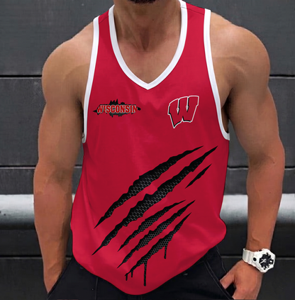 EXCLUSIVE EDTION - NEW CUSTOMIZED NCAA MAM29 WSB WISCONSIN BADGERS STRAPPY UNISEX TANK TOP