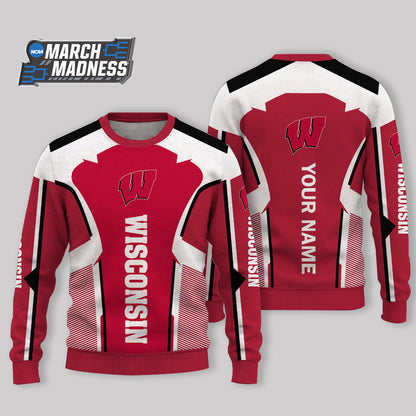 LIMITED EDITION - NEW CUSTOMIZED NCAA MAM29 WSB WISCONSIN BADGERS UGLY SWEATER